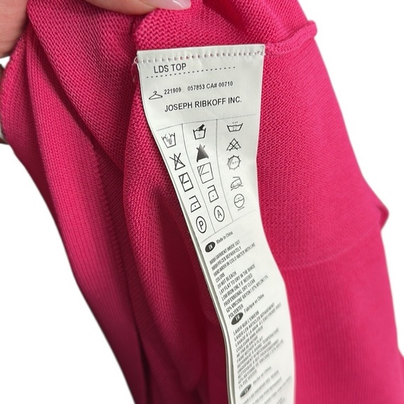 Joseph Ribkoff tunic Rasberry Pink Knitted Sheer Top light weight classy sz xl - Picture 10 of 13